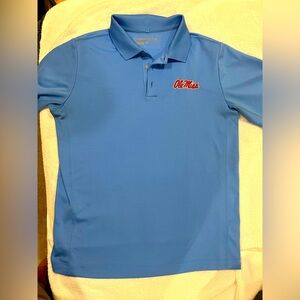 Ole Miss Boys XL Powder Blue Dry Fit Polo Shirt